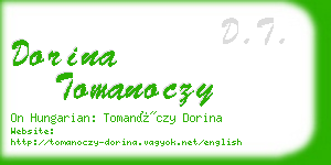 dorina tomanoczy business card